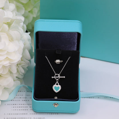 [Marins]DOUBLE HEART BLUE NECKLACE