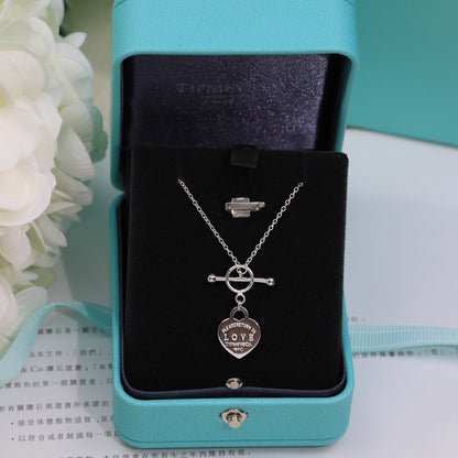 [Marins]DOUBLE HEART BLUE NECKLACE