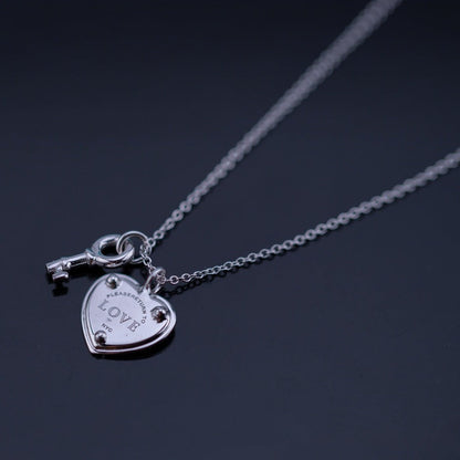 [Marins]KEY AND HEART SILVER NECKLACE
