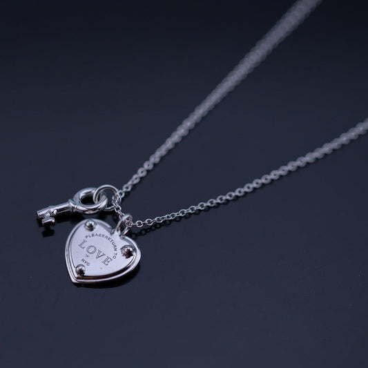 [Marins]KEY AND HEART SILVER NECKLACE