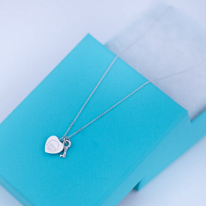 [Marins]KEY AND HEART SILVER NECKLACE