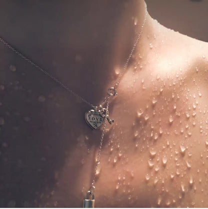 [Marins]KEY AND HEART SILVER NECKLACE