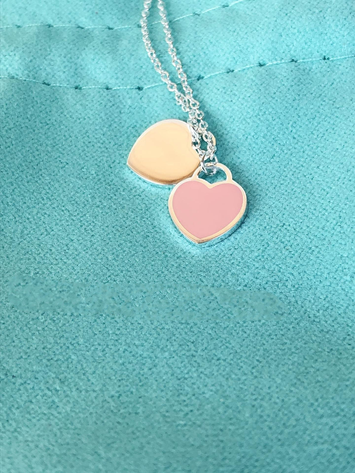 [Marins]DOUBLE HEART PEDANT SILVER NECKLACE