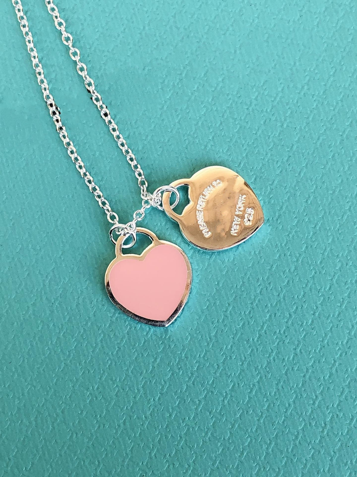 [Marins]DOUBLE HEART PEDANT SILVER NECKLACE
