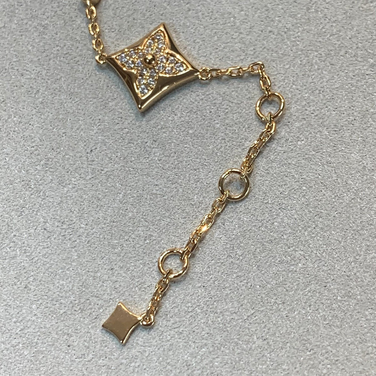 [Marins]STAR AND SUN 4 MOTIFS GOLD DIAMONDS BRACELET