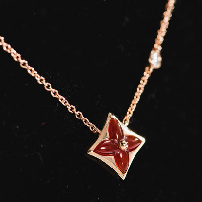 [Marins]STAR NECKLACE PINK GOLD 1 DIAMOND