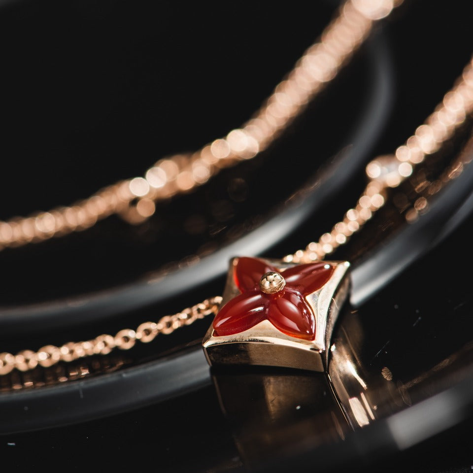[Marins]STAR NECKLACE PINK GOLD 1 DIAMOND