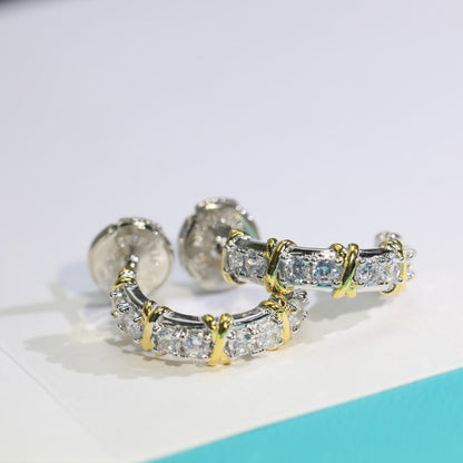 [Marins]TWENTY STONE HOOP GOLD EARRINGS