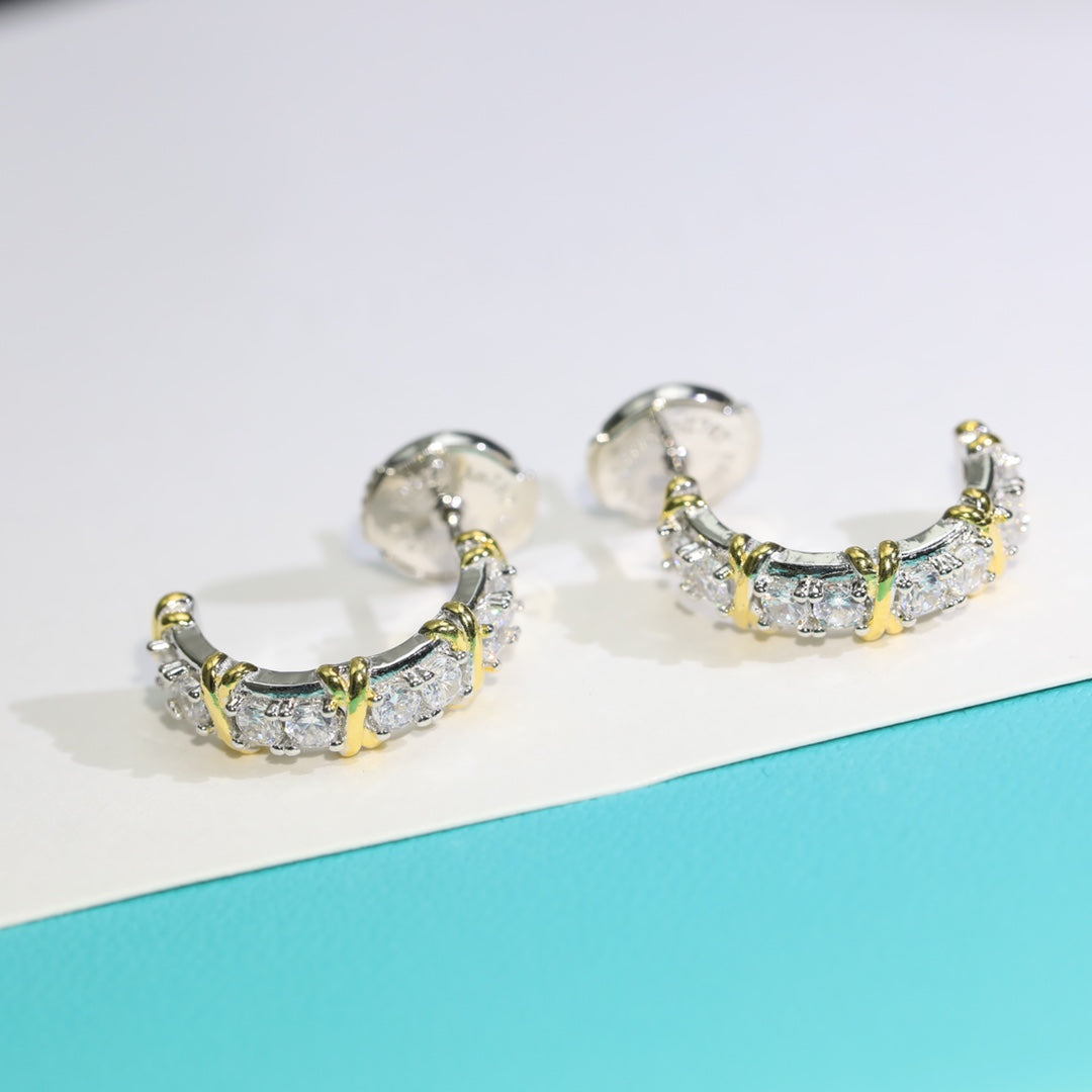 [Marins]TWENTY STONE HOOP GOLD EARRINGS
