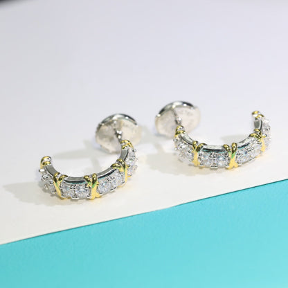 [Marins]TWENTY STONE HOOP GOLD EARRINGS