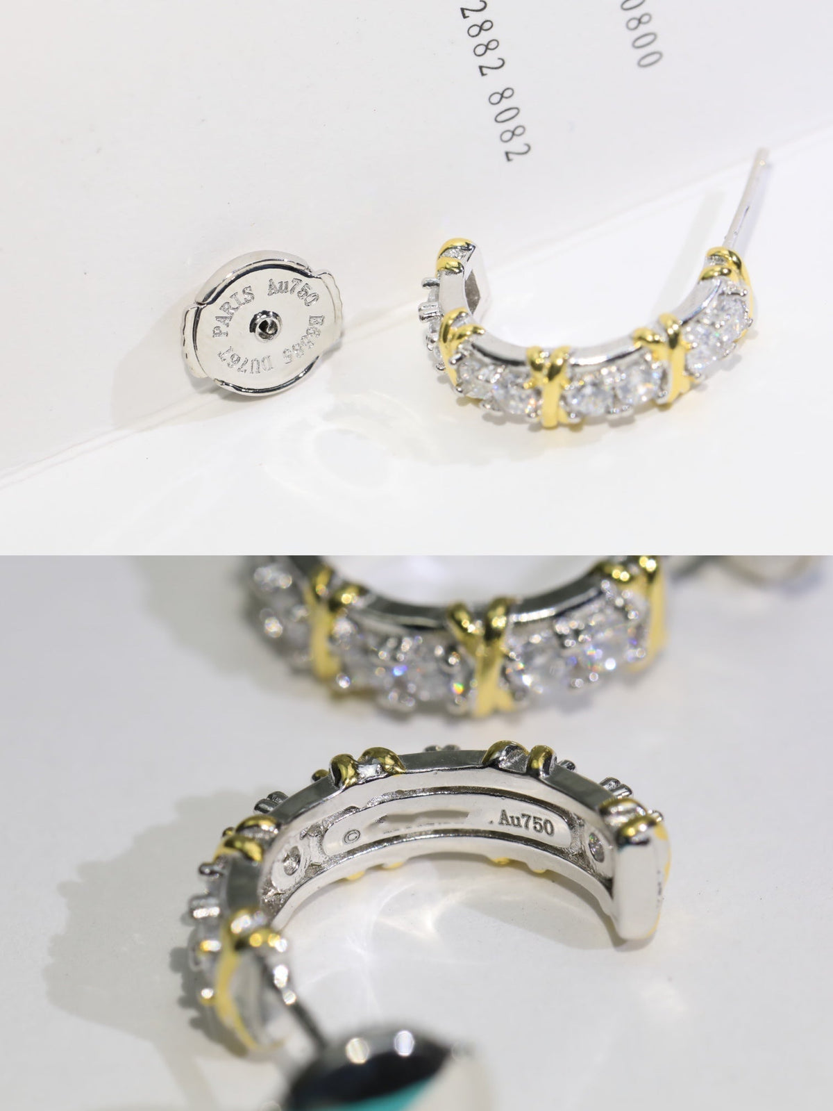 [Marins]TWENTY STONE HOOP GOLD EARRINGS