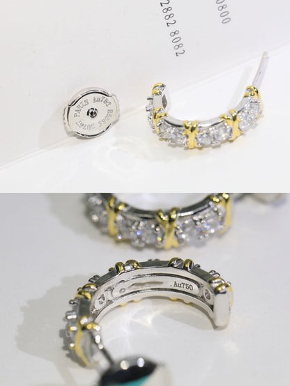 [Marins]TWENTY STONE HOOP GOLD EARRINGS