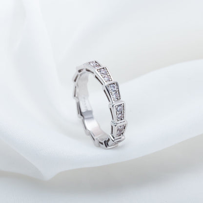 [Marins]SERPENTI RING SILVER DIAMOND PAVED 3MM