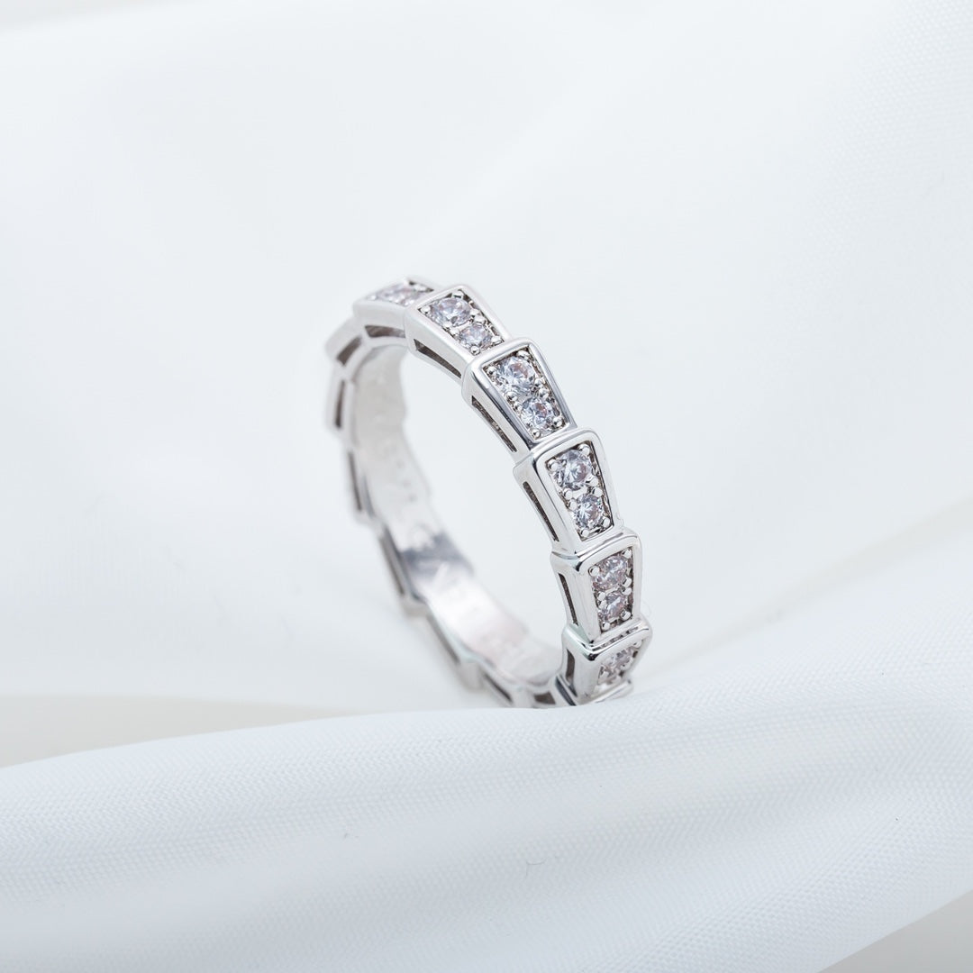 [Marins]SERPENTI RING SILVER DIAMOND PAVED 3MM