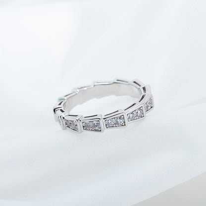 [Marins]SERPENTI RING SILVER DIAMOND PAVED 3MM