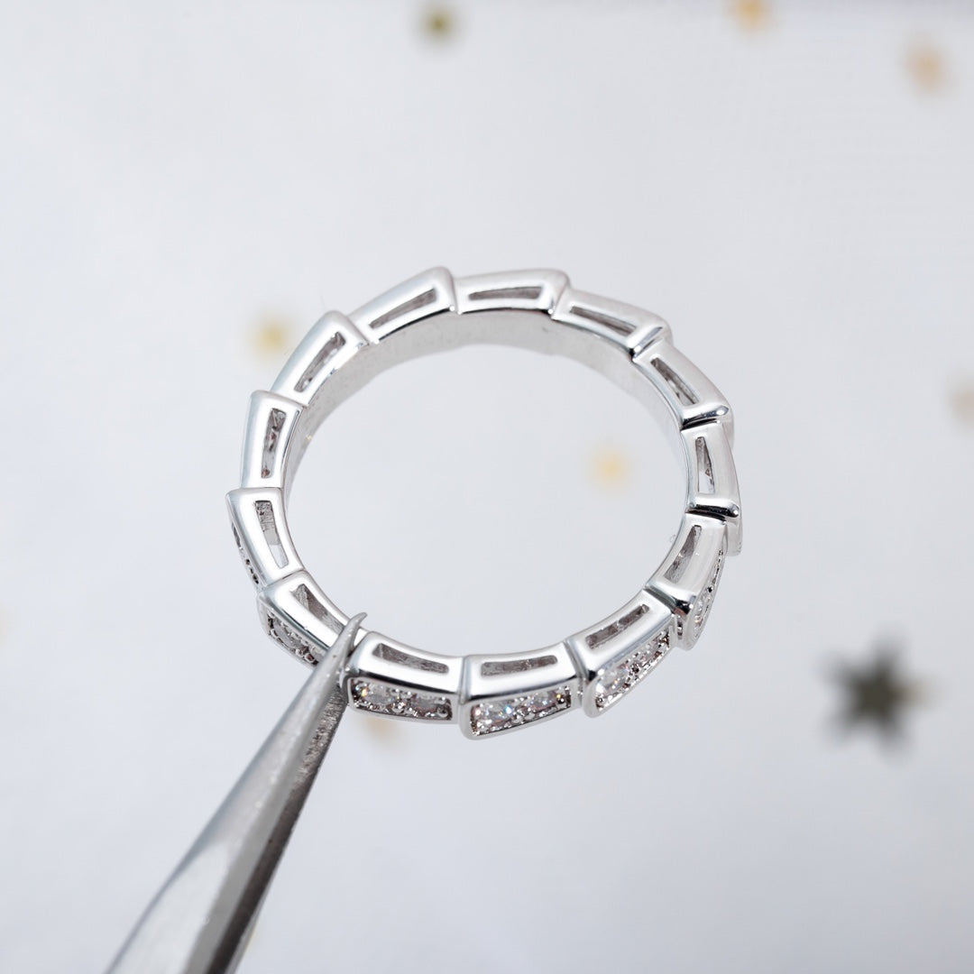 [Marins]SERPENTI RING SILVER DIAMOND PAVED 3MM