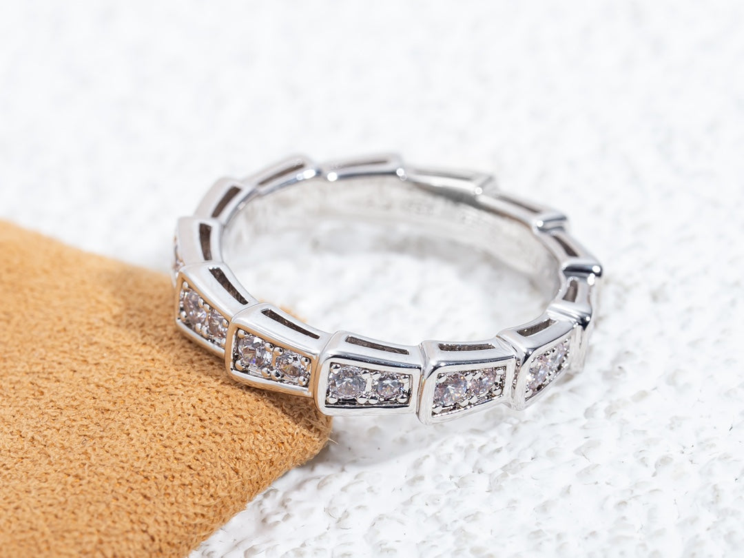 [Marins]SERPENTI RING SILVER DIAMOND PAVED 3MM