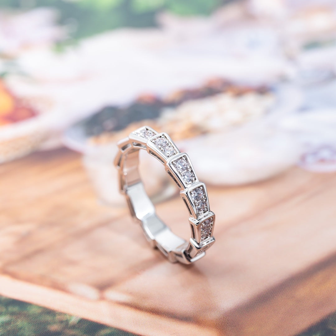 [Marins]SERPENTI RING SILVER DIAMOND PAVED 3MM
