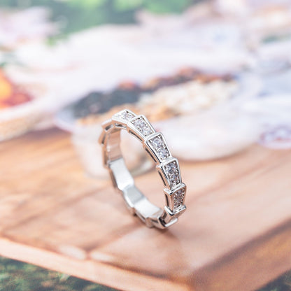 [Marins]SERPENTI RING SILVER DIAMOND PAVED 3MM