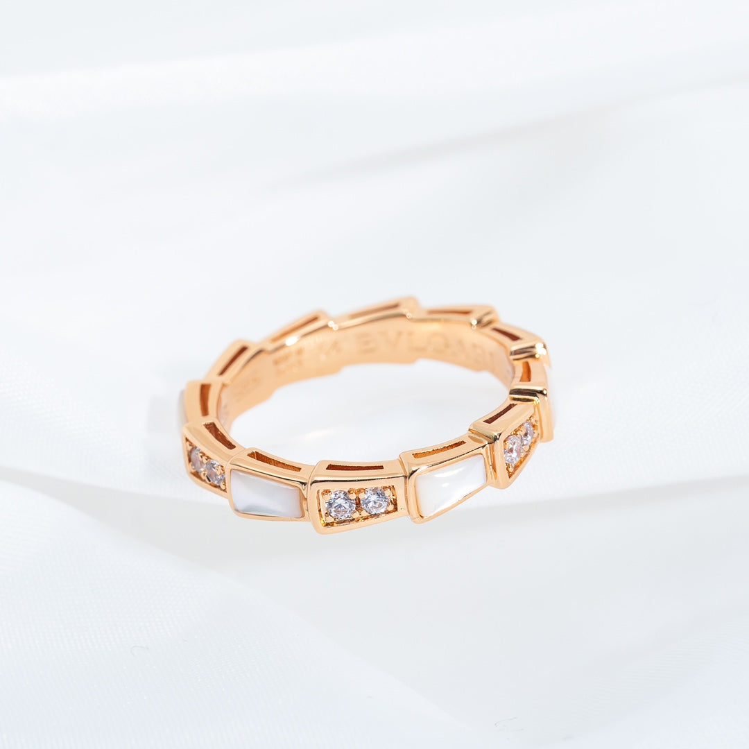 [Marins]SERPENTI RING PINK GOLD DIAMOND MOP 3MM