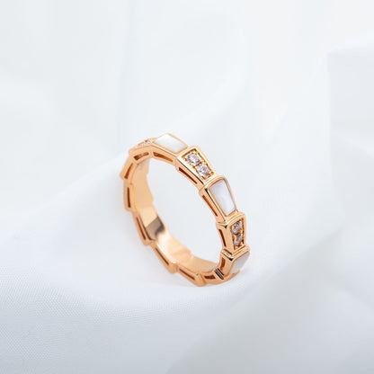 [Marins]SERPENTI RING PINK GOLD DIAMOND MOP 3MM