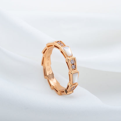 [Marins]SERPENTI RING PINK GOLD DIAMOND MOP 3MM