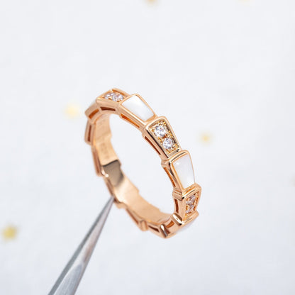 [Marins]SERPENTI RING PINK GOLD DIAMOND MOP 3MM