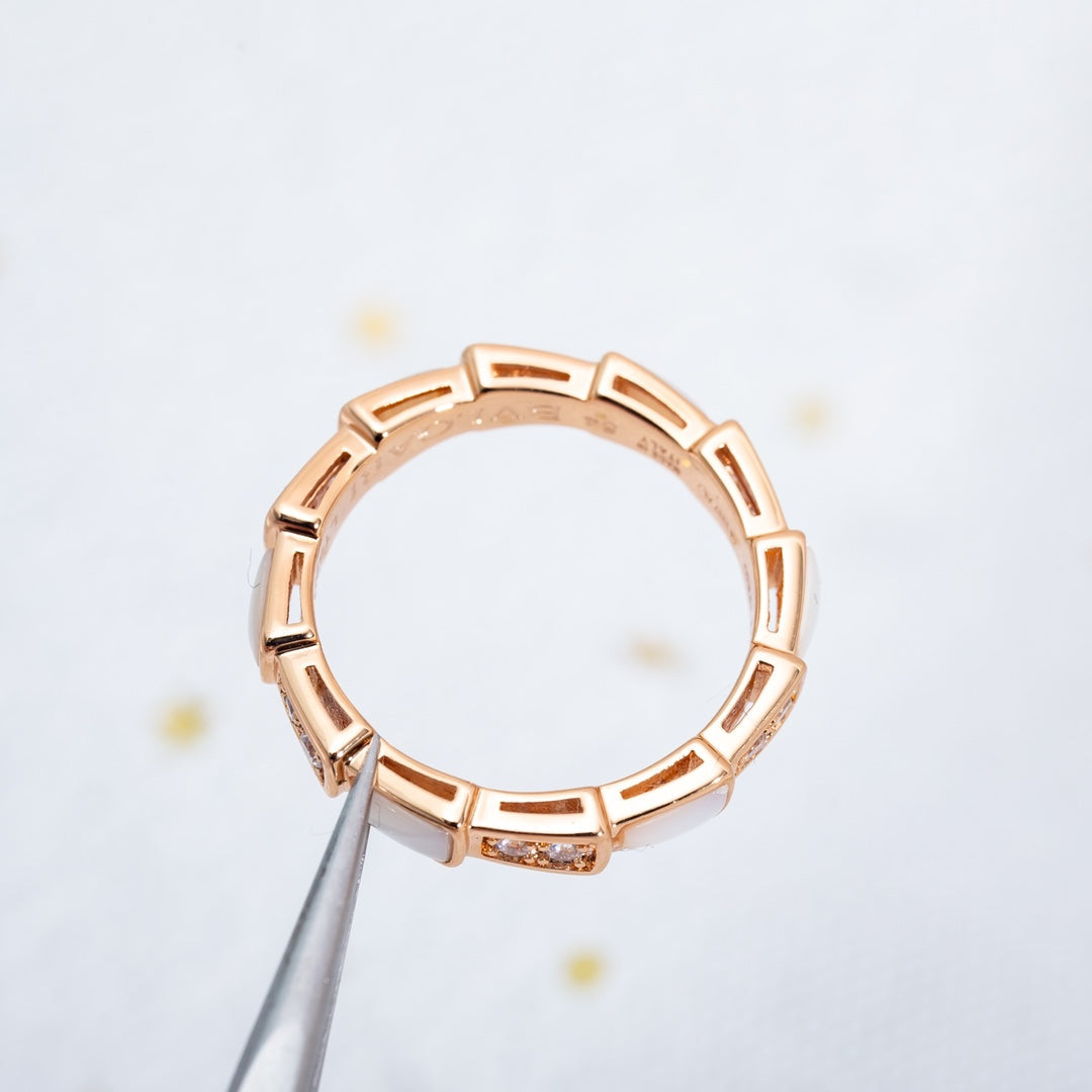 [Marins]SERPENTI RING PINK GOLD DIAMOND MOP 3MM