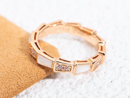 [Marins]SERPENTI RING PINK GOLD DIAMOND MOP 3MM
