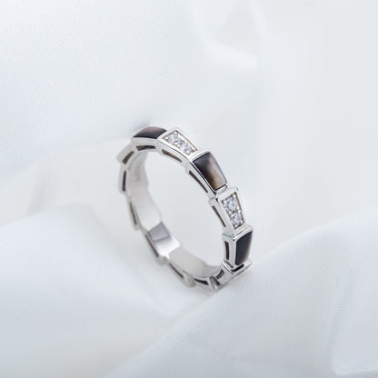 [Marins]SERPENTI RING SILVER  DIAMOND BLACK MOP 3MM