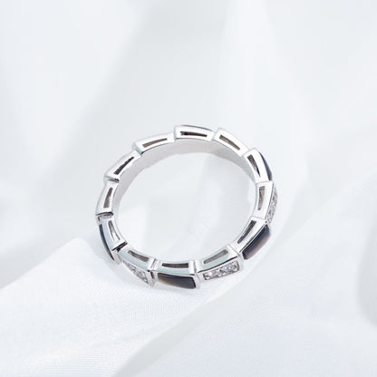 [Marins]SERPENTI RING SILVER  DIAMOND BLACK MOP 3MM