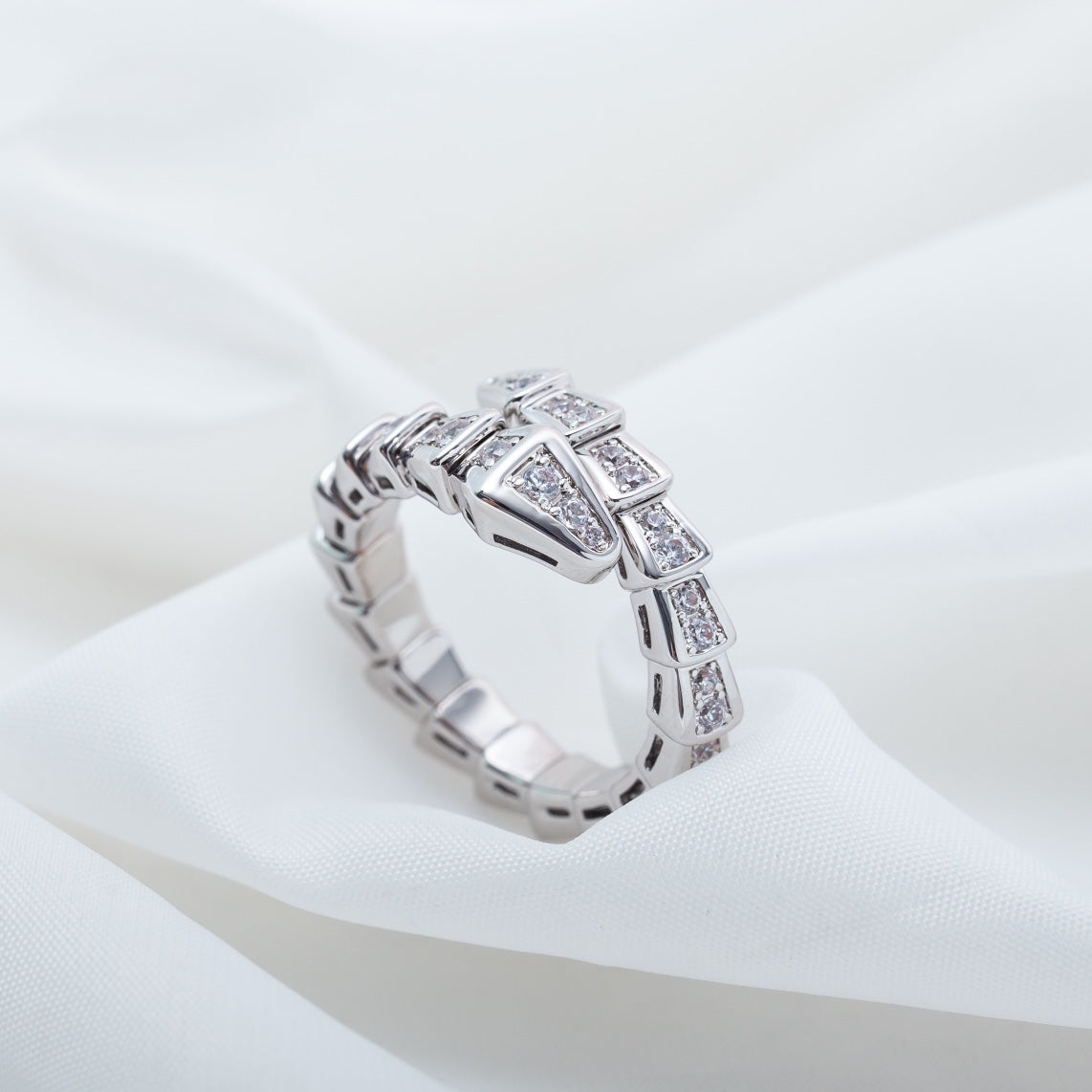 [Marins]SERPENTI RING SILVER DIAMOND PAVED 4MM