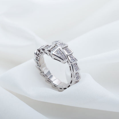 [Marins]SERPENTI RING SILVER DIAMOND PAVED 4MM