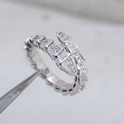 [Marins]SERPENTI RING SILVER DIAMOND PAVED 4MM