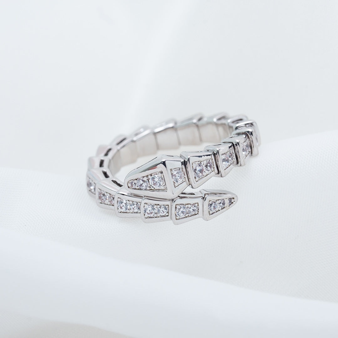 [Marins]SERPENTI RING SILVER DIAMOND PAVED 4MM