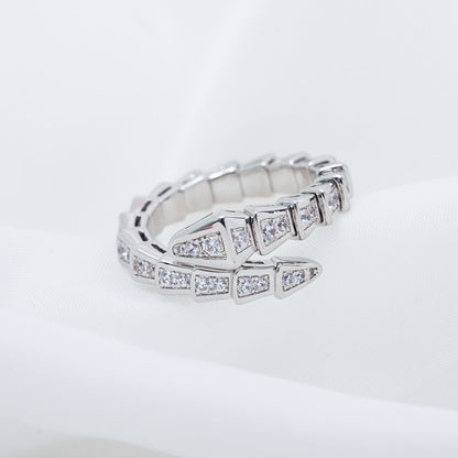 [Marins]SERPENTI RING SILVER DIAMOND PAVED 4MM