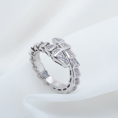 [Marins]SERPENTI RING SILVER DIAMOND PAVED 4MM
