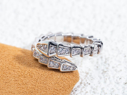 [Marins]SERPENTI RING SILVER DIAMOND PAVED 4MM