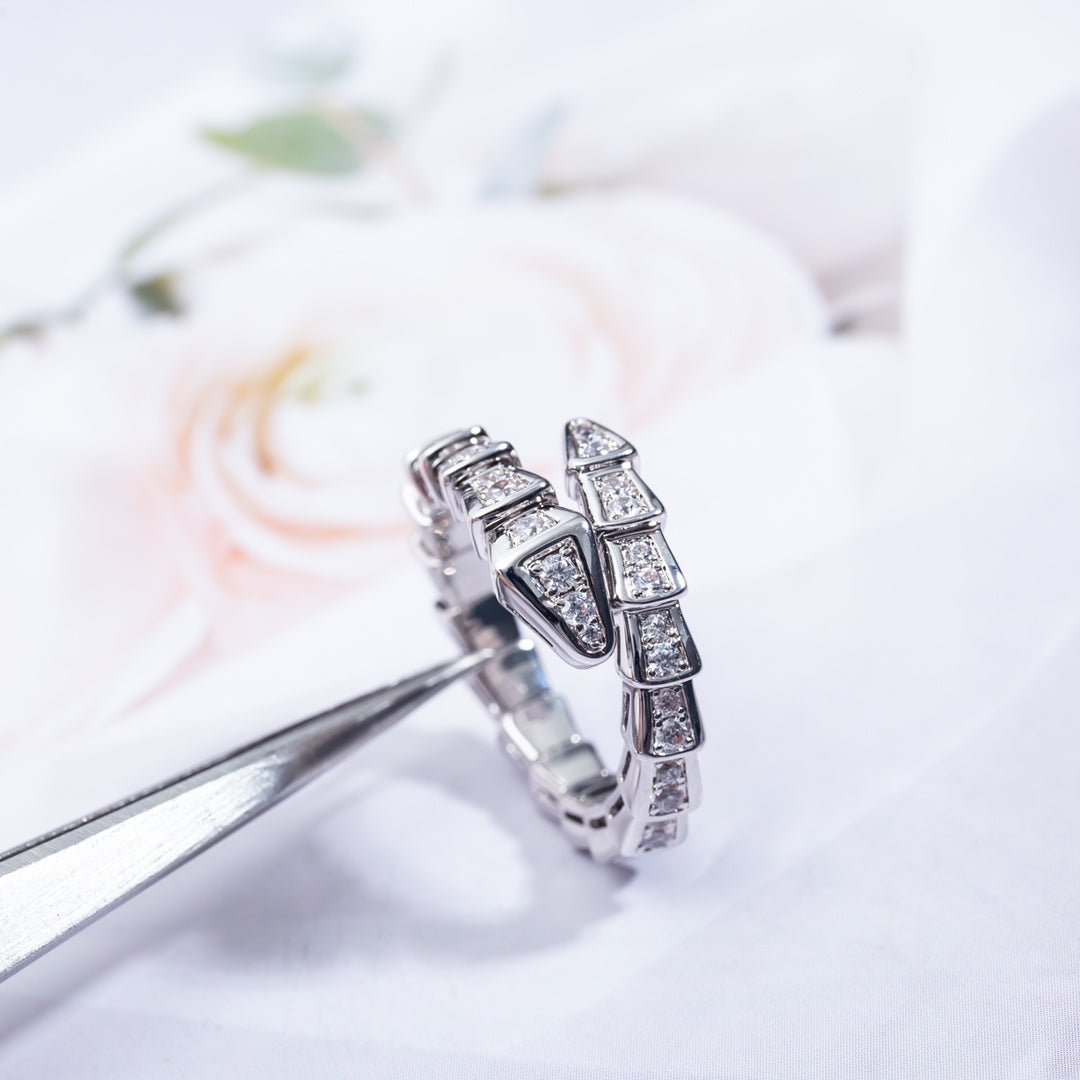 [Marins]SERPENTI RING SILVER DIAMOND PAVED 4MM