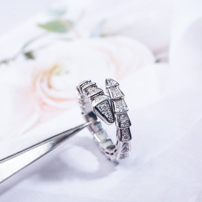 [Marins]SERPENTI RING SILVER DIAMOND PAVED 4MM