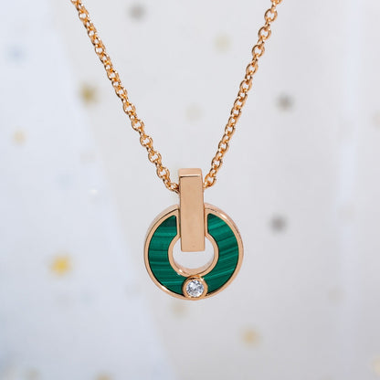 [Marins]GARI NECKLACE PINK GOLD MALACHITE