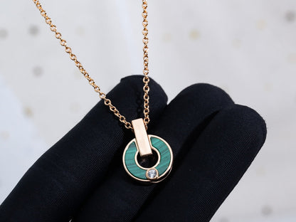 [Marins]GARI NECKLACE PINK GOLD MALACHITE