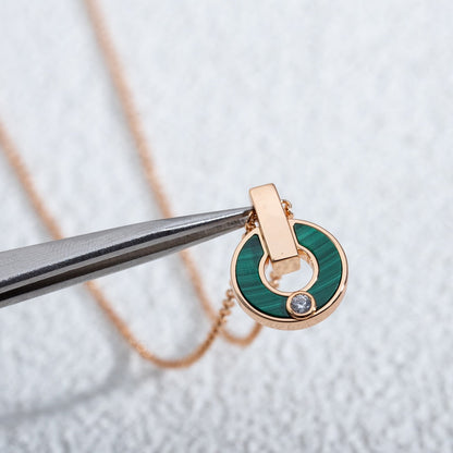 [Marins]GARI NECKLACE PINK GOLD MALACHITE
