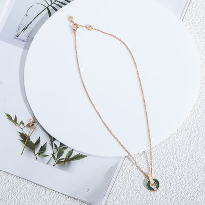 [Marins]GARI NECKLACE PINK GOLD MALACHITE