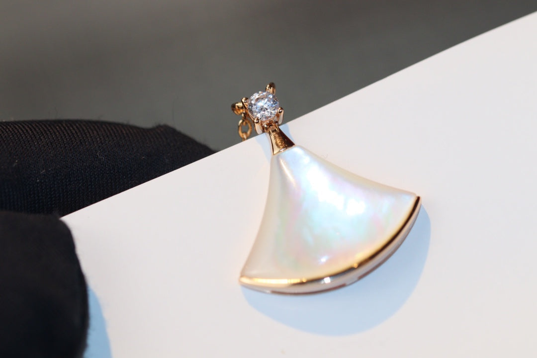 [Marins]DREAM NECKLACE WHITE MOP PINK GOLD 1 DIAMOND