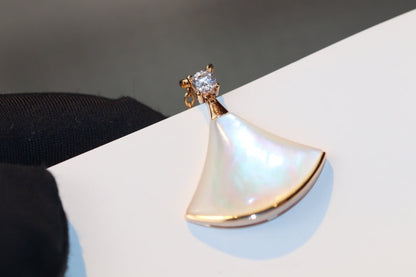 [Marins]DREAM NECKLACE WHITE MOP PINK GOLD 1 DIAMOND