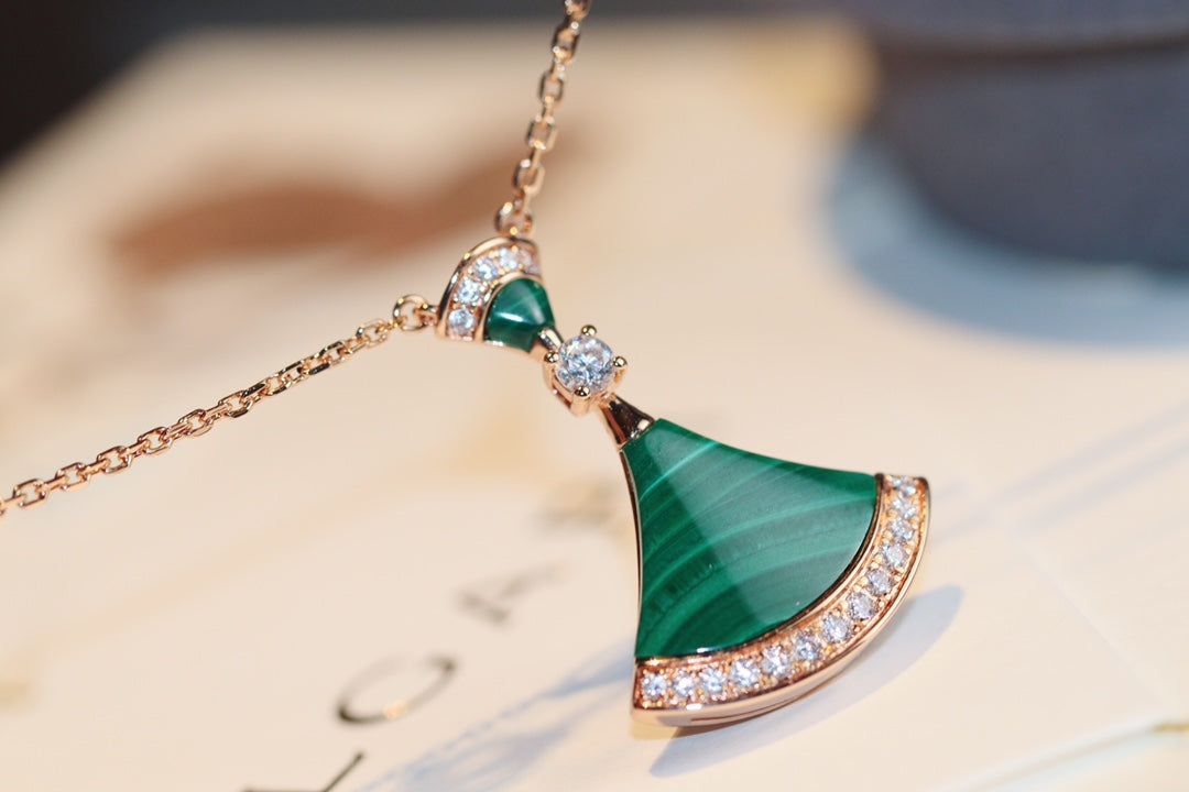 [Marins]DREAM NECKLACE MALACHITE DIAMOND