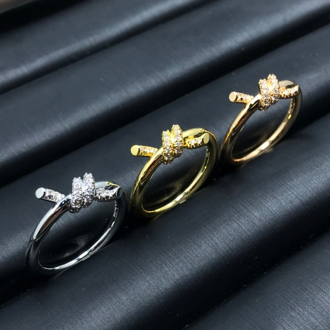 [Marins]KNOT RING 1.2MM DIAMOND