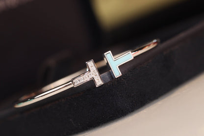 [Marins]T BRACELET 1.8MM TURQUOISE DIAMOND SILVER