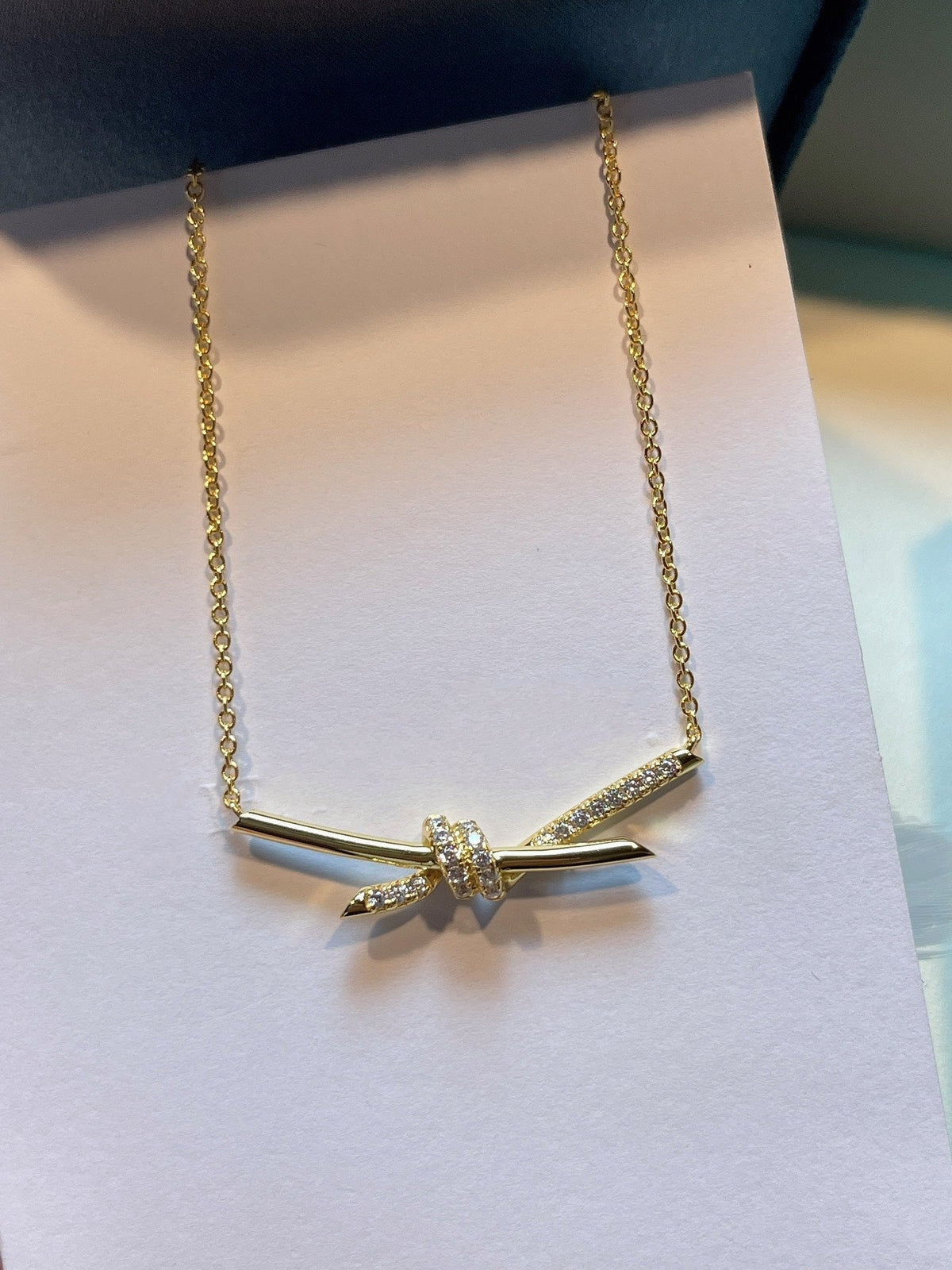 [Marins]KNOT NECKLACE GOLD DIAMONDS